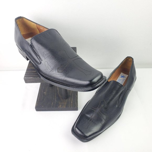Danesi Collections Men's Black Leather Crucifix Loafers Sz 10.5 MUST SEE! - Picture 4 of 12